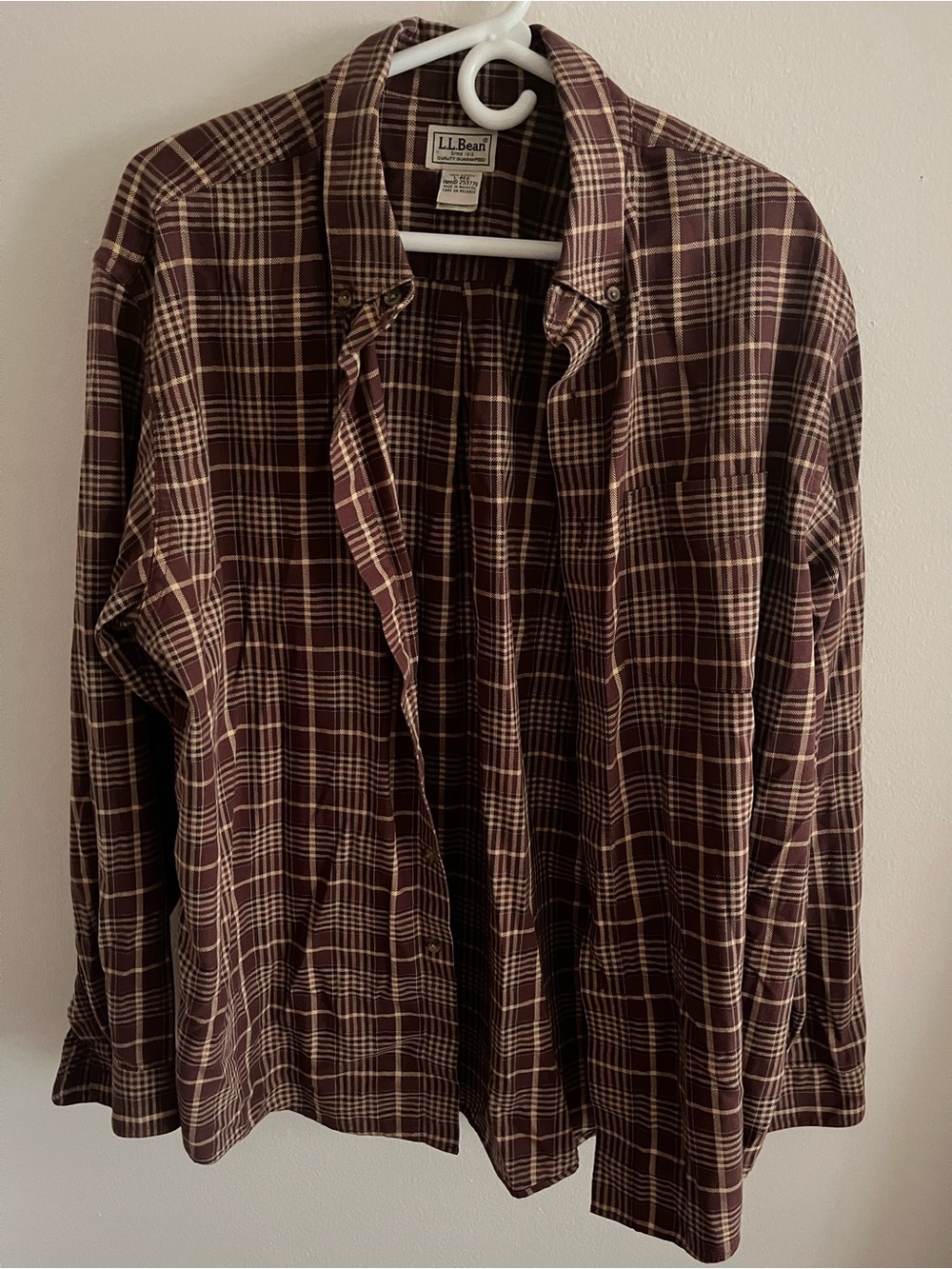 L.L. Bean Brown and Cream Plaid Shirt Jacket